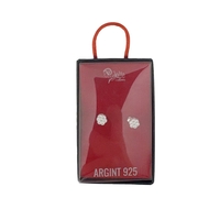 Cercei din Argint 925, Jolie Silver, pentru Dama, Model Floare Cu Zirconiu, 1.39 g, Design Floral, Argintiu