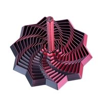 Jucarie Decompresie, Flippy, Model Stea 3D, DuoChrome, Maner Spirala, Turn Magic Geometric, Multiple Forme, Anti-stress, 8.6 cm, Negru/Rosu