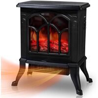 Semineu Electric, Vafy, cu Efect Flacara, 1500/1200W, Incalzire PTC, 220 V, din Plastic Ignifug, 38 x 23 x 45 cm, Negru