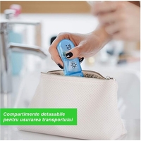 Cutie Depozitare Medicamente, Flippy, 7 Zile, 21 Compartimente, Cutie Suport, Recipiente Detasabile, Portabila, Multicolor, Cutie Transparenta, 15.6x12 cm