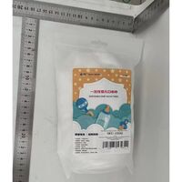 Set 10 Bavete de Unica Folosinta, Flippy, Model Animalute Marine, pentru Bebelusi, din Bumbac, Impermeabil, 28 x 28 cm, Alb/Albastru