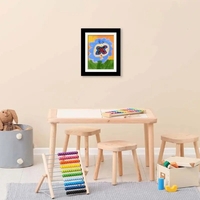 Rama Foto Flippy, din Lemn, cu Spatiu Pentru Depozitare, Pentru Desene si Picturi A4, Sticla Securizata, Rama MDF, Negru