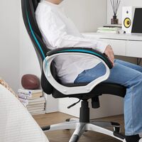 SONGMICS Scaun de birou ergonomic, reglabil pe inaltime, functie balans, tapitat piele sintetica, 54x50x122 cm, nergu