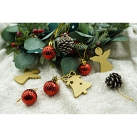 Set de 24 ornamente de brad, Flippy, de tip Glob, Multicolor, din polistiren, cu finisaj sclipitor , cutie 3 cm adancime x 20 cm lungime x 14 cm inaltime