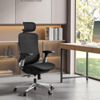 SONGMICS Scaun de birou ergonomic reglabil cu tetiera si suport lombar, inclinare 135°, maxim 150 kg, 70x70x125 cm, negru