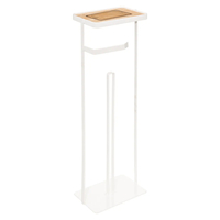 Suport hartie igienica 5Five cu raft depozitare, otel, 18x12x59 cm, alb