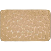 Covoras pentru Baie Antiderapant, Flippy, Uscare Rapida, Model 3D Piatra, 40x60 cm, Bej