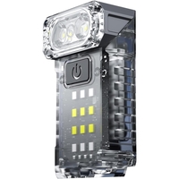 Lanterna UV LED Portabila, Vafy, Incarcare USB Tip C, Raza 50 m, 5W, 3 Culori de Lumina, 1200 mAh, 8 x 2 x 4.2 cm, Transparent Fluorescent