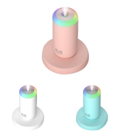 Umidificator, H2O, cu Difuzor de Aroma, Lumina de Noapte LED in 7 Culori, Zgomot Redus, 14.7x7.2cm, 350mL, Culoare Albastra
