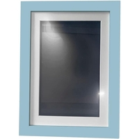 Rama Foto Flippy, cu Magnet, din Lemn, cu Spatiu Pentru Depozitare, Pentru Desene si Picturi A4, Sticla Securizata, Rama MDF, 21x30 cm, Albastru
