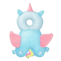 Perna tip Rucsac pentru Protectia Capului, Vafy, Tetiera tip Unicorn, pentru Bebelusi, Design tip Plasa, 33x6x19 cm, 180 g, Albastru