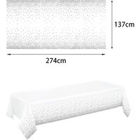 Fata de Masa, Flippy, din PEVA, Imprimeu Buline, 137 x 274 cm, Impermeabila, Fara Pete, Curatare Rapida, Gri