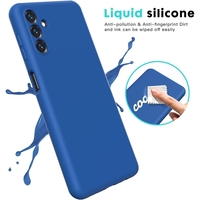 Husa de Protectie, Vafy, pentru Samsung Galaxy S23 FE, Liquid Silicone, cu Microfibra pe Interior, Protectie Antisoc, Compatibil Incarcare Wireless, Albastru