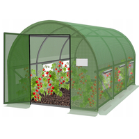Sera de gradina, tip tunel cu cadru metalic, 300x200cm, verde, 6mp, usa cu cadru