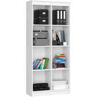 Dulap cu usa si 8 etajere, PAL laminat 16 mm, 80x35x180 cm, alb