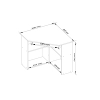 Birou de colt TED, cu rafturi si polita glisanta pentru tastatura, 80x80x74 cm, stejar sonoma