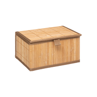 Set 3 cutii dreptunghiulare 5Five din bambus, marimi S-M-L, 32x25x16 cm, natur