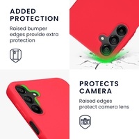 Husa de Protectie Matte TPU, Vafy, pentru Samsung Galaxy A15, Protectie Camera, Antisoc, Antizgariere, Antialunecare, Acoperire Completa, Rosu