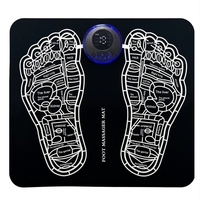 Covoras de Masaj pentru Picioare, EMS, 4 Niveluri de Intensitate, Incarcare USB, Ecran LED, Telecomanda Inclusa, Negru