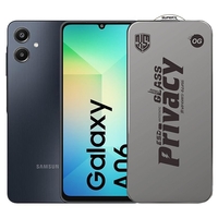 Folie de Protectie pentru Samsung Galaxy A06, Vafy, Sticla Securizata ESD Antistatica, Super-X Privacy OG, Margini Negre, 0.30 mm, Transparent Inchis