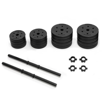 Set gantere reglabile 30 kg (2 x 15 kg), discuri cu invelis PP, negru