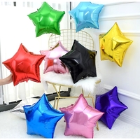 Balon din Folie Metalizata, Flippy, Figurina Stea, Model Simplu, Tematica Aniversare, 40 cm, Ambalaj Individual, Pai Inclus, Umflare cu Aer sau Heliu, Auriu