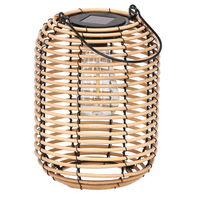 Felinar solar metalic decorativ pentru gradina, 24 cm, bej
