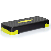 Stepper aerobic, ajustabil in 2 trepte, antiderapant, maxim 350 kg, 68x29x15 cm, negru si verde