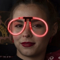 Ochelari Decorativi, Flippy, din Plastic, Fluorescenti, Accesoriu Petrecere, Roz