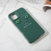 Husa Apple iPhone 13 Pro, Vafy, din Silicon Lichid, Interior din Microfibra, Lentile Fosforescente de Protectie Camera, Anti Amprenta, Rezistenta la Socuri, Verde