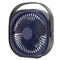 Mini ventilator pentru birou cu usb, Vafy, rotire 360 grade, 3 viteze, 1500 mA, 13.5 x 12,8, Albastru