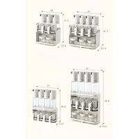Suport pentru Depozitare Condimente, Ulei, Otet, Flippy, Montare pe Perete din 12 Piese, Uz Casnic, pentru Bucatarie, 31 x 21.9 x 31.5cm, Alb
