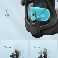 SONGMICS Scaun de birou ergonomic reglabil cu suport lombar si tetiera, maxim 120 kg, 70x70x125 cm, negru