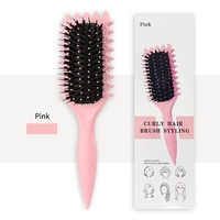 Perie Profesionala pentru Par, Flippy, Perie pentru Definirea Buclelor pentru Par Cret, Multifunctionala, 24.5 x 7 x 4.3 cm, Roz