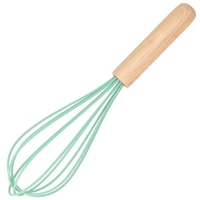 Set Sersimo 12 ustensile de bucatarie din silicon termorezistent si maner din bambus, verde