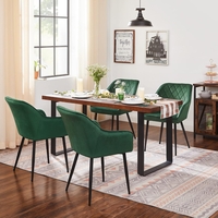 SONGMICS Scaun living tapitat din catifea cu cotiere, sarcina 110 kg, 63x60x85 cm, verde