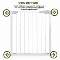 Poarta de siguranta Safety Gate pentru scari, ajustabila 76-85 cm, din otel, alba
