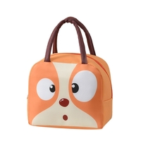 Geantă Frigorifică, Flippy, cu Desene Animat, Portabilă pentru Copii, de Prânz, din Pânză Oxford, 22x14x19 cm, Model Catelus, Maro