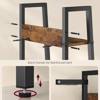 VASAGLE Biblioteca tip scara cu 5 rafturi, design industrial, cadru metalic si rafturi din PAL, 34x30x170 cm, maro rustic