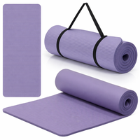 Saltea fitness antiderapanta din NBR, 183x61x2 cm, cu curea transport, mov