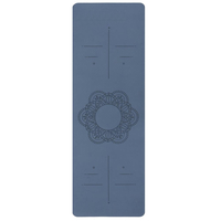 Saltea yoga antiderapanta din TPE, 183x61x0.6 cm, cu curea transport, albastru