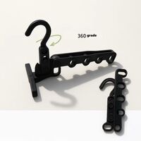 Suport Umerase, Flippy, Pliabil, Portabil, 5 Gauri pentru Umerase, Rotire 360 Grade, din Plastic, Negru