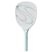 Paleta Electrica pentru Tantari, Muste sau Insecte LED, Flippy, Reincarcabila, Incarcare USB, Plastic, Casa si Gradina, Anti-insecte, Alb-Albastru