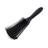 Perie Flexibila, Flippy, pentru Descurcat Par Cret/Umed si Uscat, 8 Brate Mobile, din TPE, 24.5 x 4.5 x 2 cm, Negru
