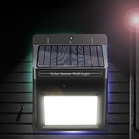 Lampa cu incarcare solara si senzor de miscare pentru exterior, 64 LED cu distanta de inductie, montaj pe perete, fara cabluri, Flippy