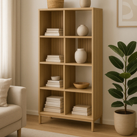 Biblioteca 5Five Tasso cu 5 rafturi, PAL, 63x30x159 cm, bej