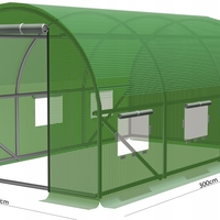 Sera de gradina, tip tunel cu cadru metalic, 300x200cm, verde, 6mp