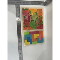 Puzzle Montessori din Lemn pentru Copii, Flippy, Tip Tetris 2in1 +3 Ani, cu Fructe Colorate 3D, Educativ, Intuitiv, Creativ, 21 de Piese, 28.5x17x1.2 cm, Multicolor