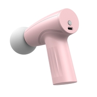 Mini Aparat de Masaj, Vafy, Tip Pistol, Incarcare USB Tip C, Portabil, Pentru Relaxare Musculara, Autonomie 120 Min, 3 Trepte de Viteza, Roz
