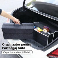 Organizator Portbagaj Auto Pliabil, Flippy, Cutie Depozitare Multifunctionala, Material Textil Non Woven, 50 x 17 x 24 cm, Negru